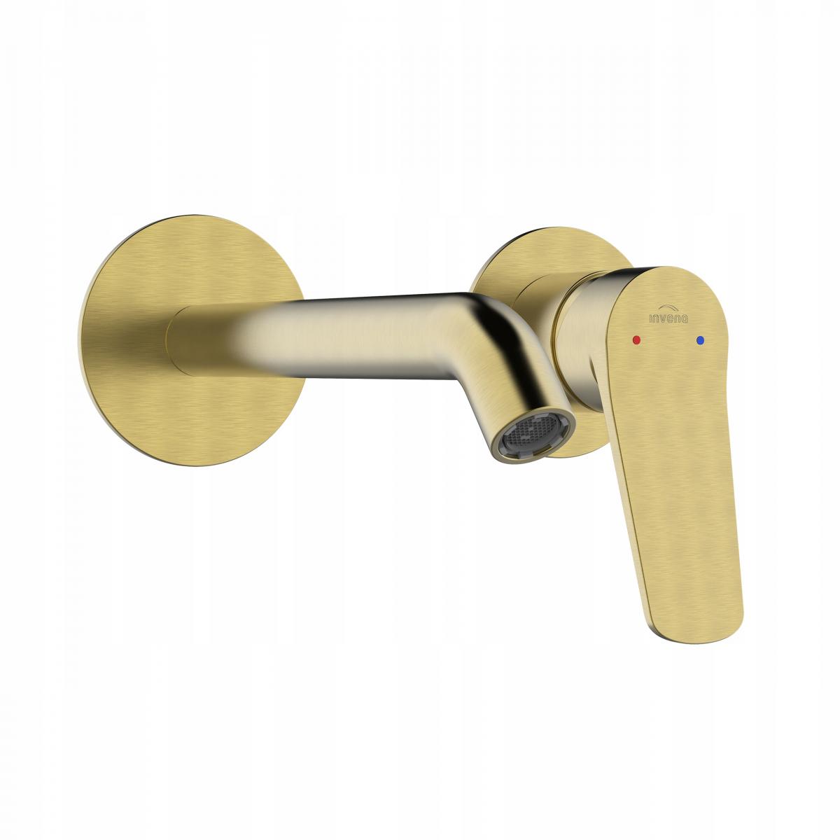 INVENA BATERIA UMYWALKOWA PODTYNKOWA ALONIA INVENA TREND ZŁOTO SZCZOTKOWANE