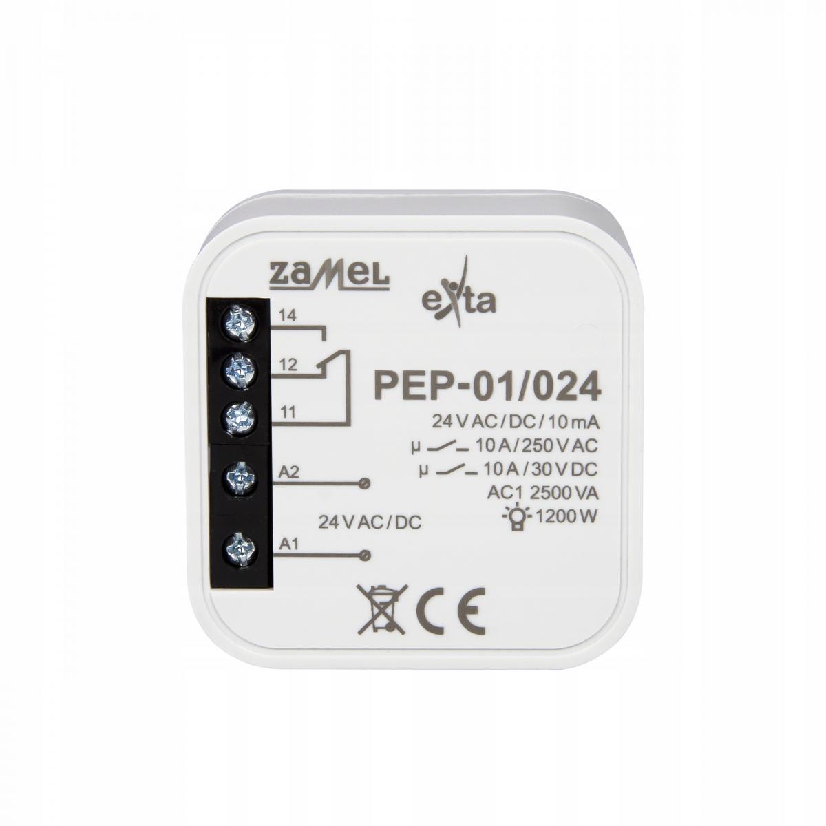 ZAMEL Przekaźnik elektromagnetyczny dopuszczalny 24VAC/DC, 10A PEP-01/024