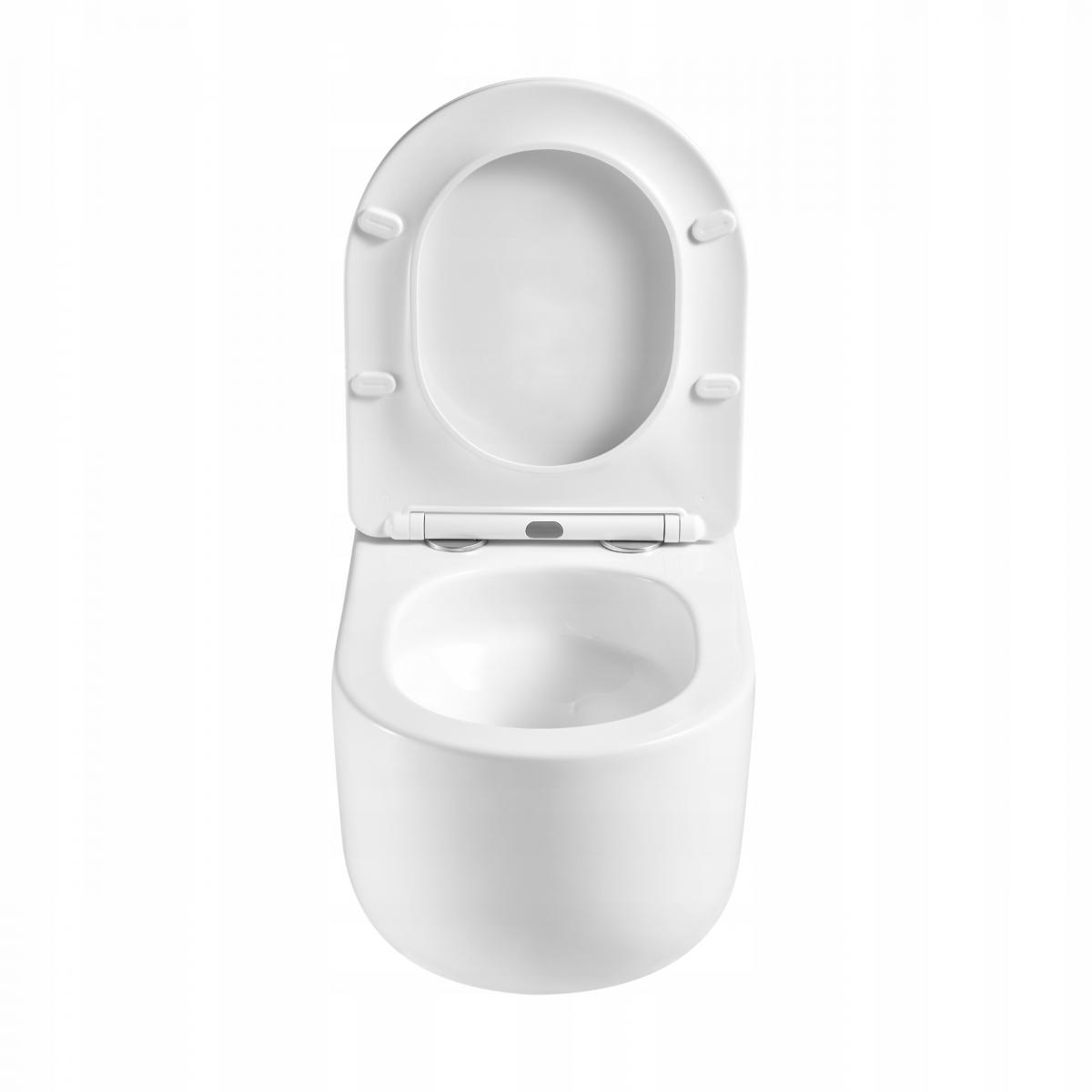 INVENA MISKA WC PODWIESZANA, QFS, KORFU OKRĄGŁA, Z DESKĄ WOLNOOPADAJĄCĄ