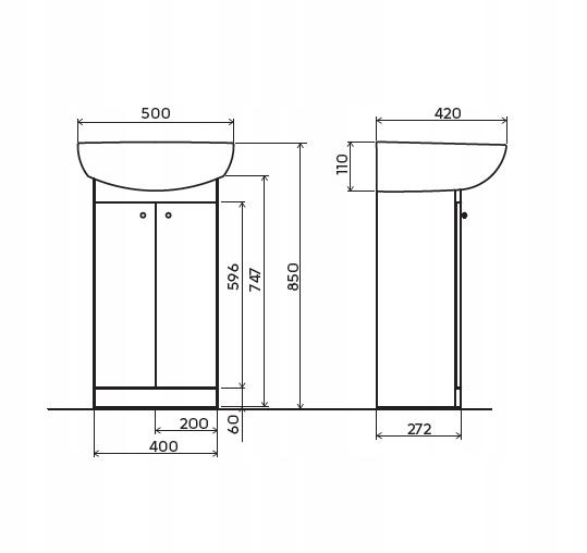 Zestaw meblowy KOŁO SOLO z umywalką 50cm 48h