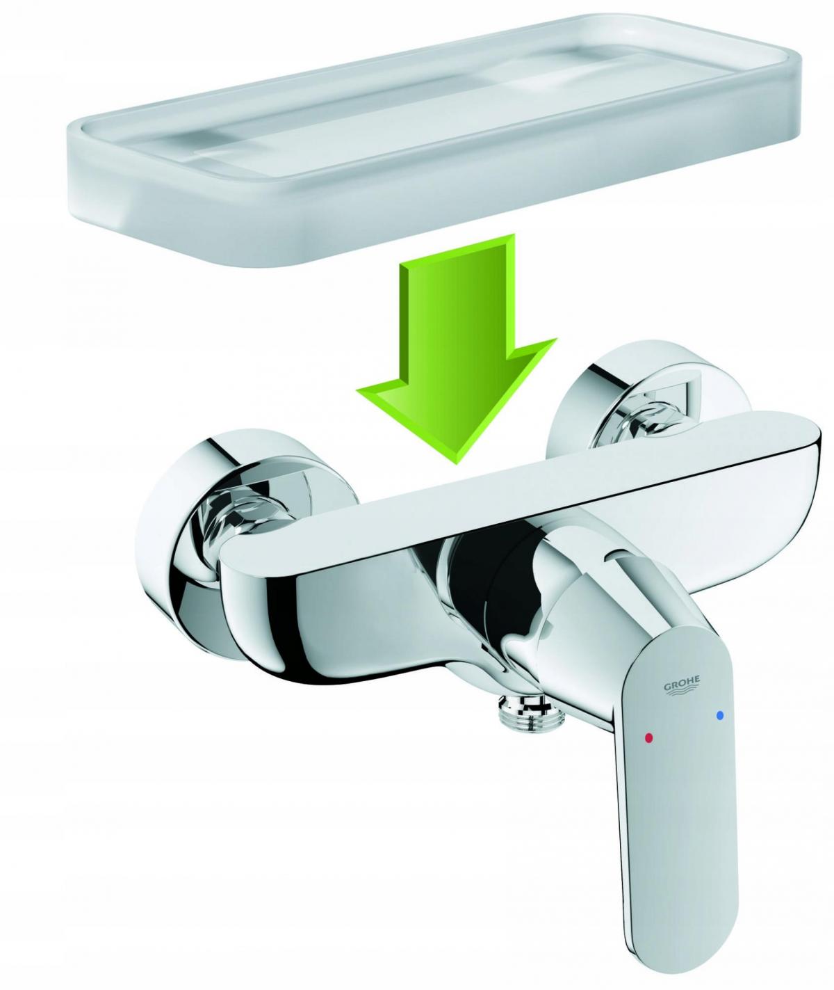 Bateria prysznicowa ścienna GROHE Eurostyle Cosmopolitan 2ot mosiężna chrom