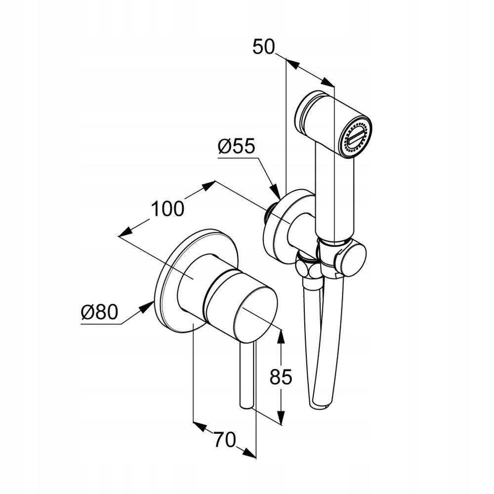 Zestaw prysznicowy do bidetu KLUDI BOZZ czarny mat
