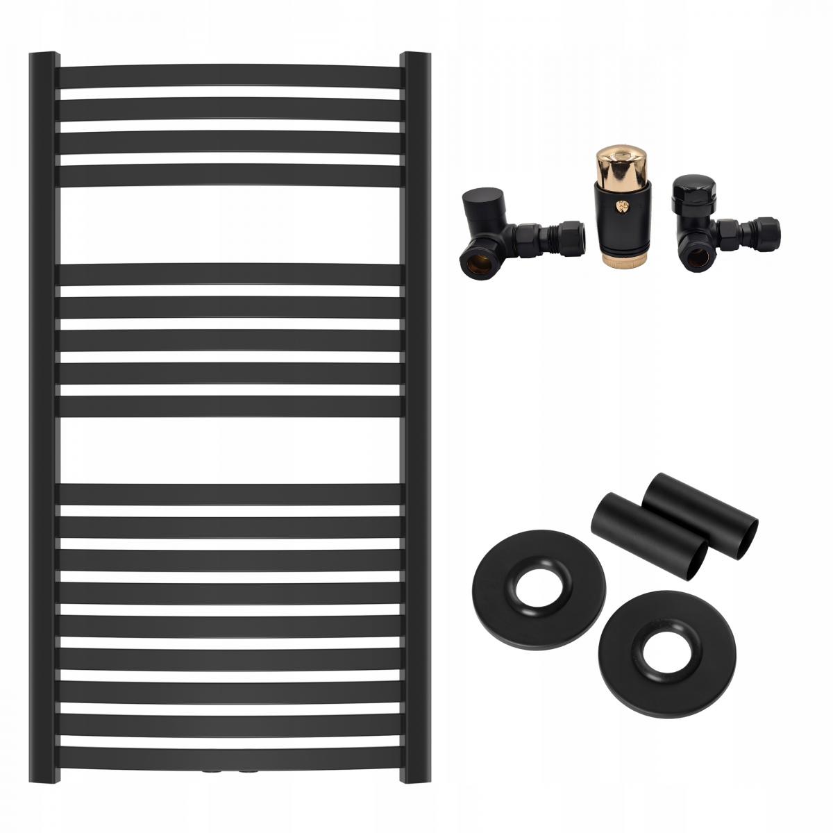 INVENA GRZEJNIK ŁAZ. 540X1000 + KPL. OSIOWY + MASKOWNICA POJ - CZARNO-ZŁOTY
