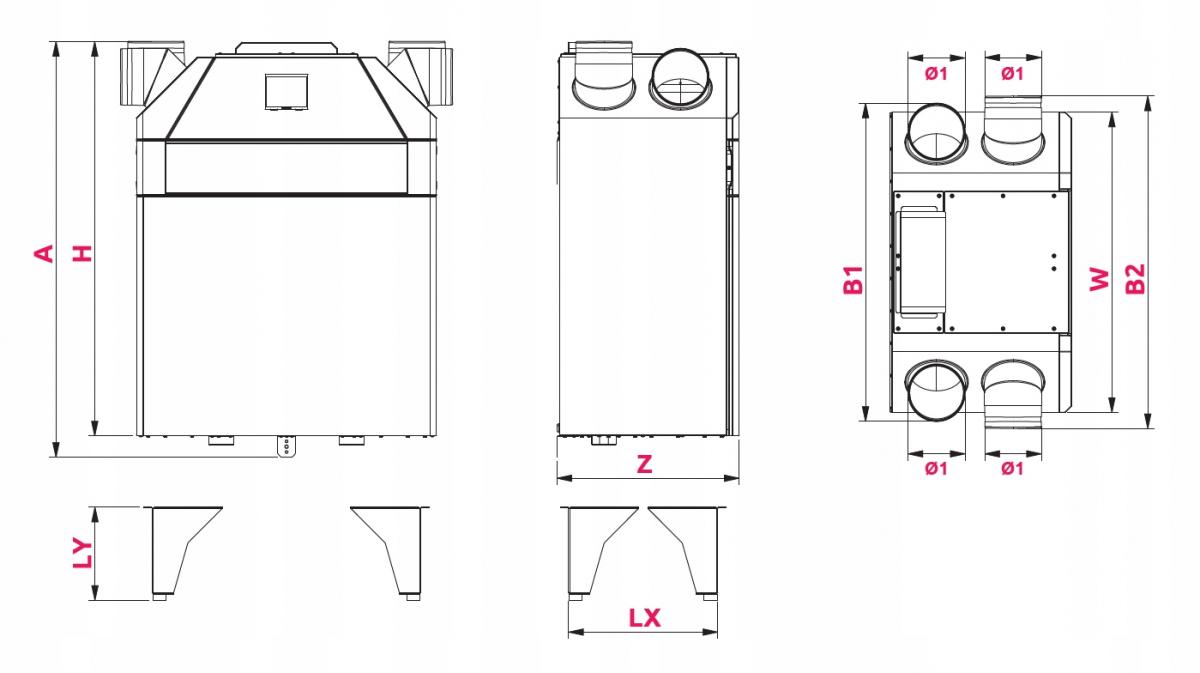 AWENTA Rekuperator Centrala wentylacyjna AUROS 405 lewa