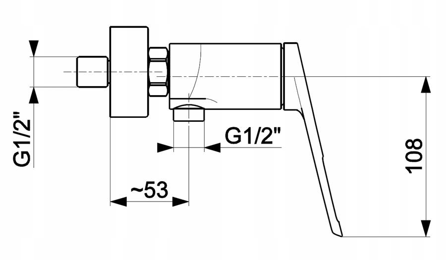 Bateria natryskowa ścienna ARMATURA KRAKÓW ANGELIT 2ot mosiężna biała-chrom