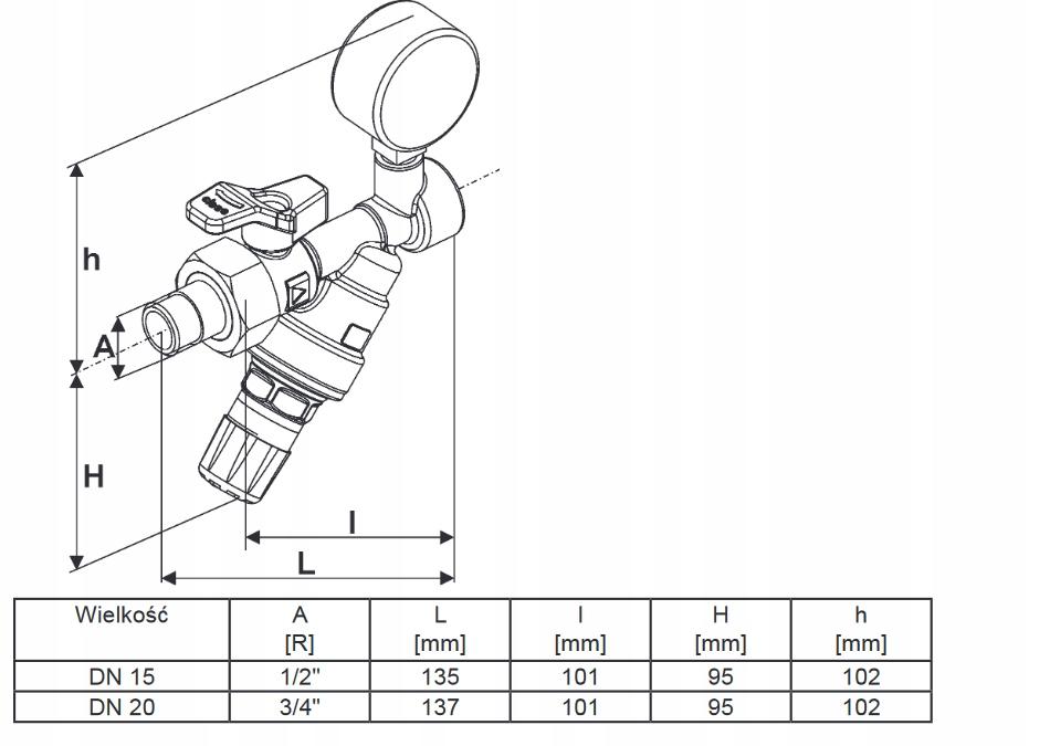 SYR Zawór napełniania instalacji 2128 3/4 cala