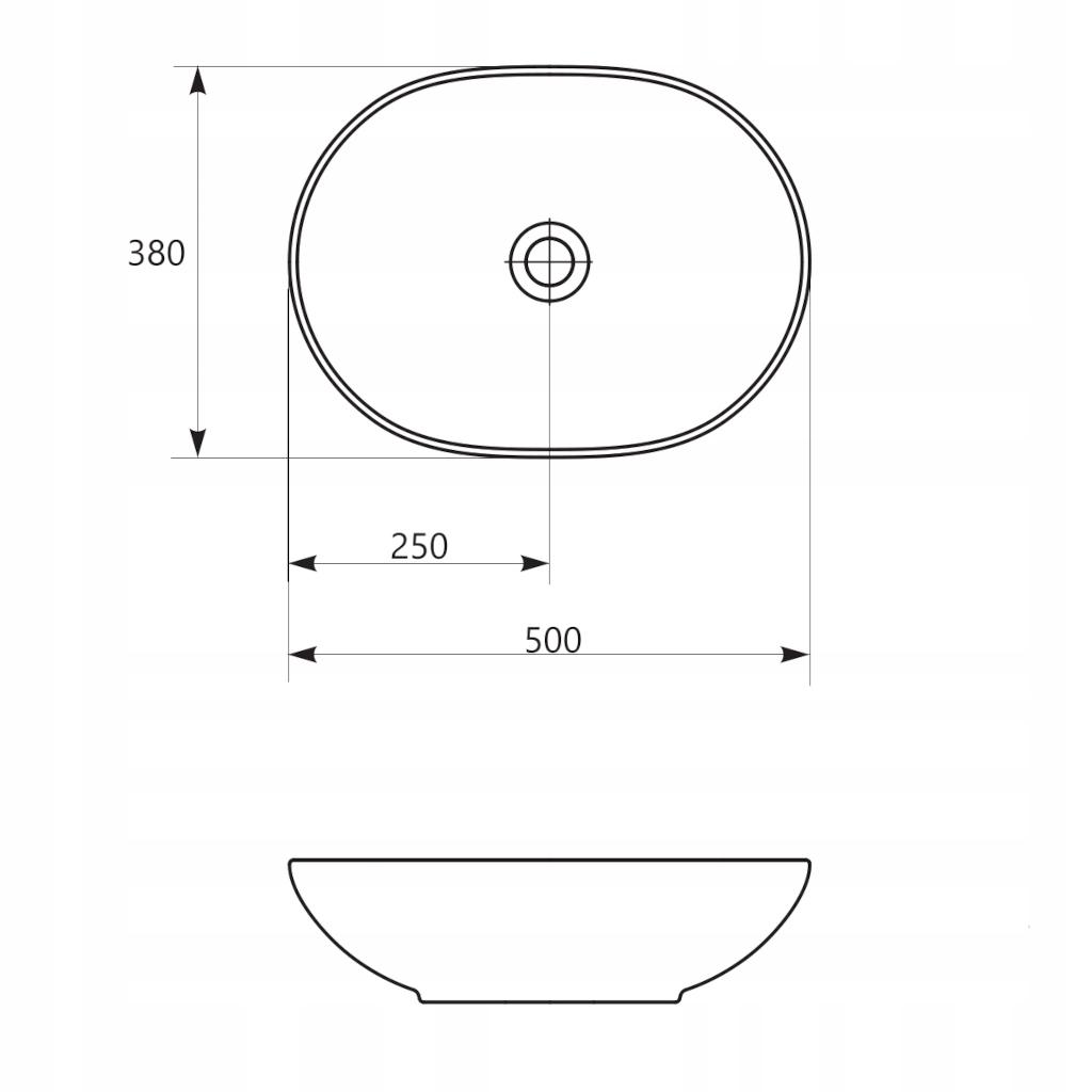 MITO by Cersanit Umywalka nablatowa SAVIO 50 cm owalna BOX