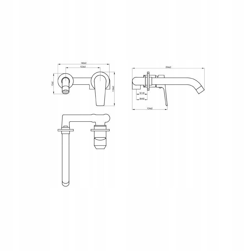 INVENA BATERIA UMYWALKOWA PODTYNKOWA DOKOS CHROM