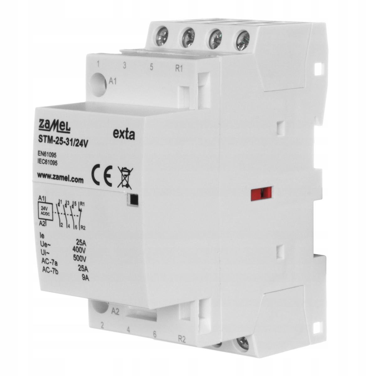 Stycznik modułowy instalacyjny 25A, 3xNO + 1xNC, 24V AC/DC STM-25-31/24V