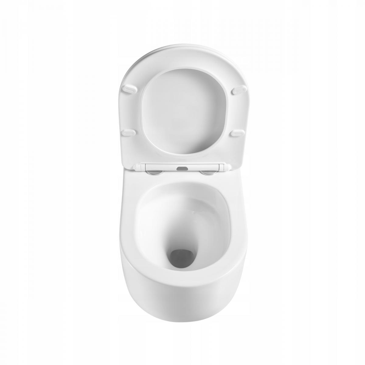 INVENA MISKA WC PODWIESZANA, QFS, KORFU OKRĄGŁA, Z DESKĄ WOLNOOPADAJĄCĄ