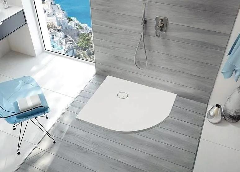 Brodzik min półokrągły SANPLAST Open Mineral BP-M/OPEN 90x90x1,5 biały