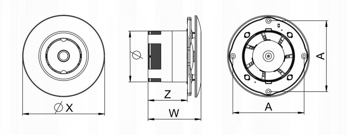 AWENTA Wentylator sufitowy WXO125 - kostka