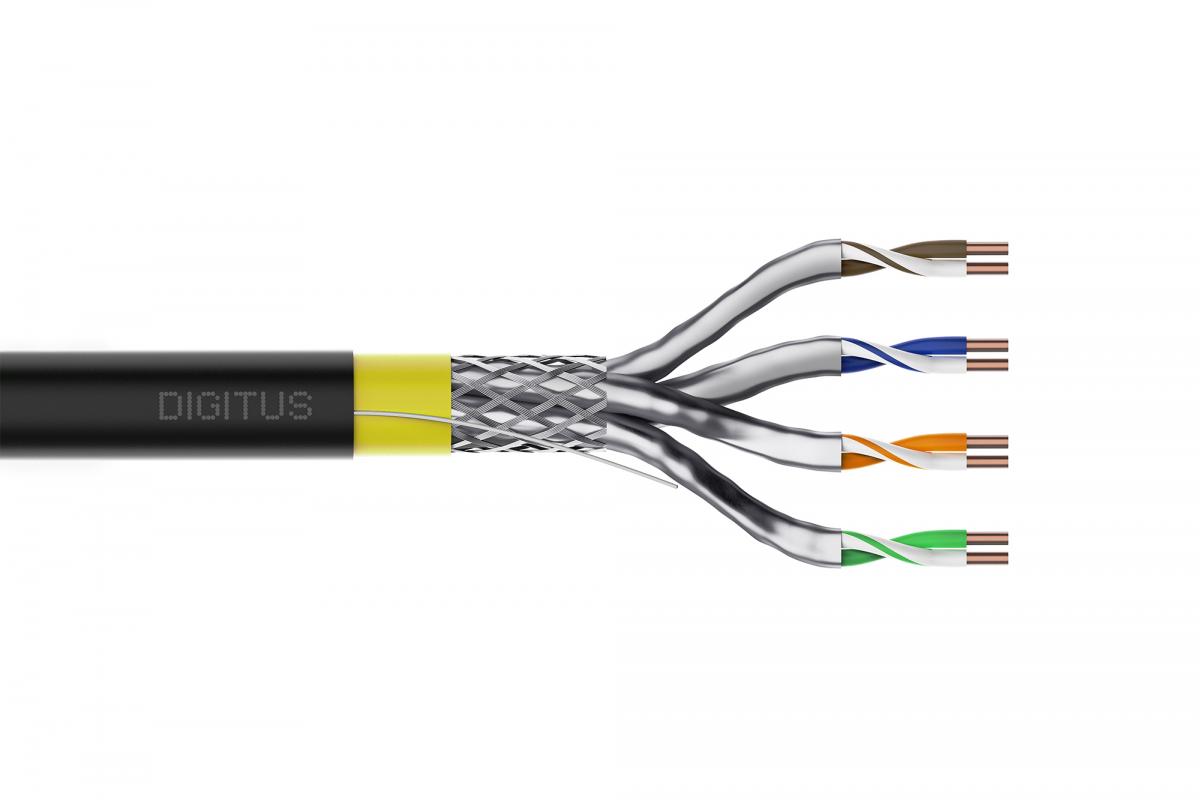 Kabel instalacyjny DIGITUS kat.7A, S/FTP, Dca, AWG 22/1, LSOH, 500m, żółty,