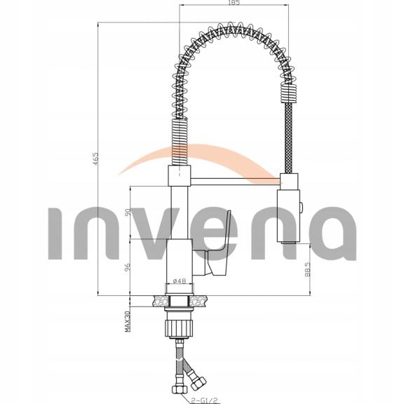 Bateria zlewozmywakowa INVENA DOKOS Z 48h