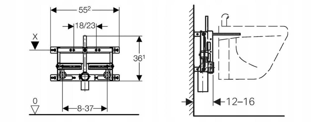 GEBERIT KOMBIFIX DO BIDETU