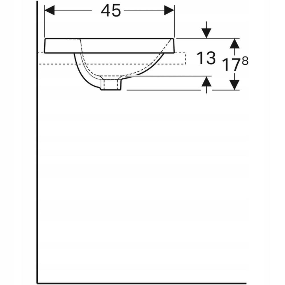 Umywalka Variform wpuszczana w blat, owalna, B50 cm, H17.8 cm, T45 cm, z pr