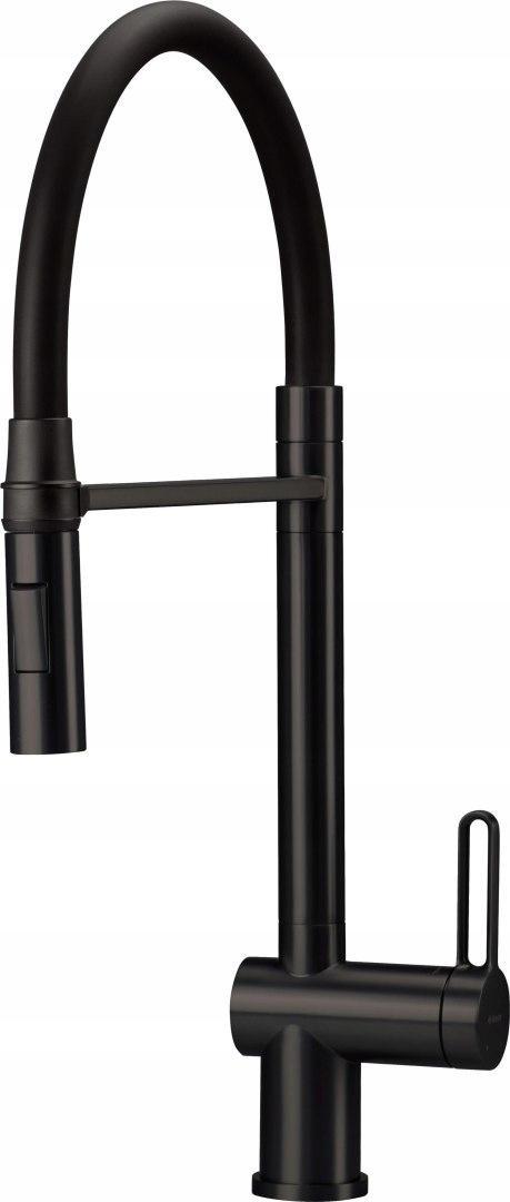 Bateria zlewozmywakowa Magnetic, nero, z elastyczną wylewką z słuchawką 2-f