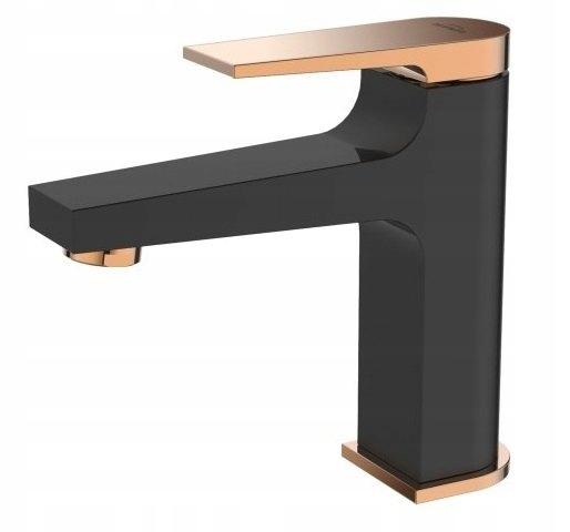 INVENA DESZCZOWNIA Z BATERIĄ NATRYSKOWĄ MIDNIGHT BLACK/GOLD ROSE