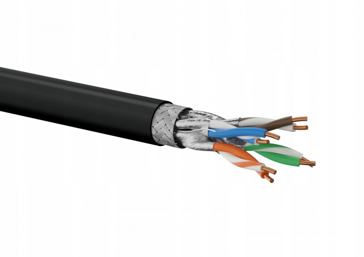 Kabel S/FTP kat.7 PE 4x2x23AWG 500m 1000 MHz (10Gb/s) ZEWNĘTRZNY SUCHY