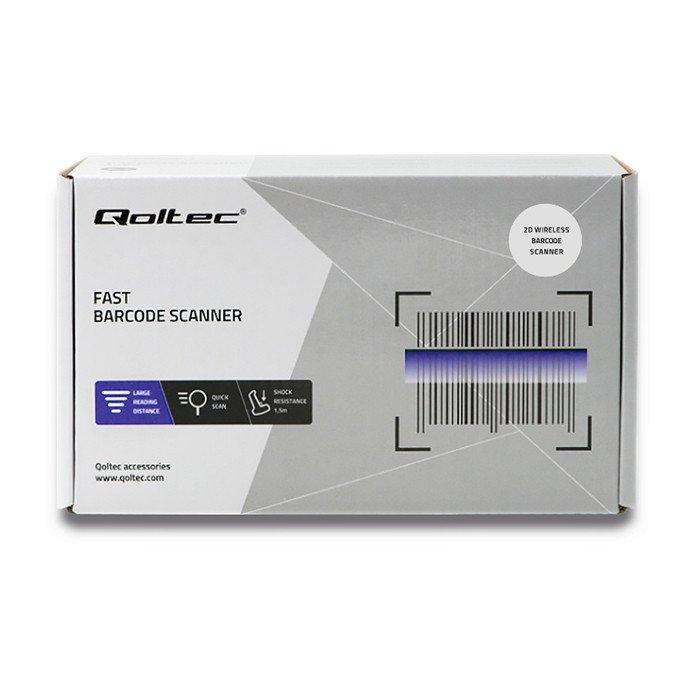 QOLTEC Bezprzewodowy czytnik kodów 1D, 2D, Czarny, 50868