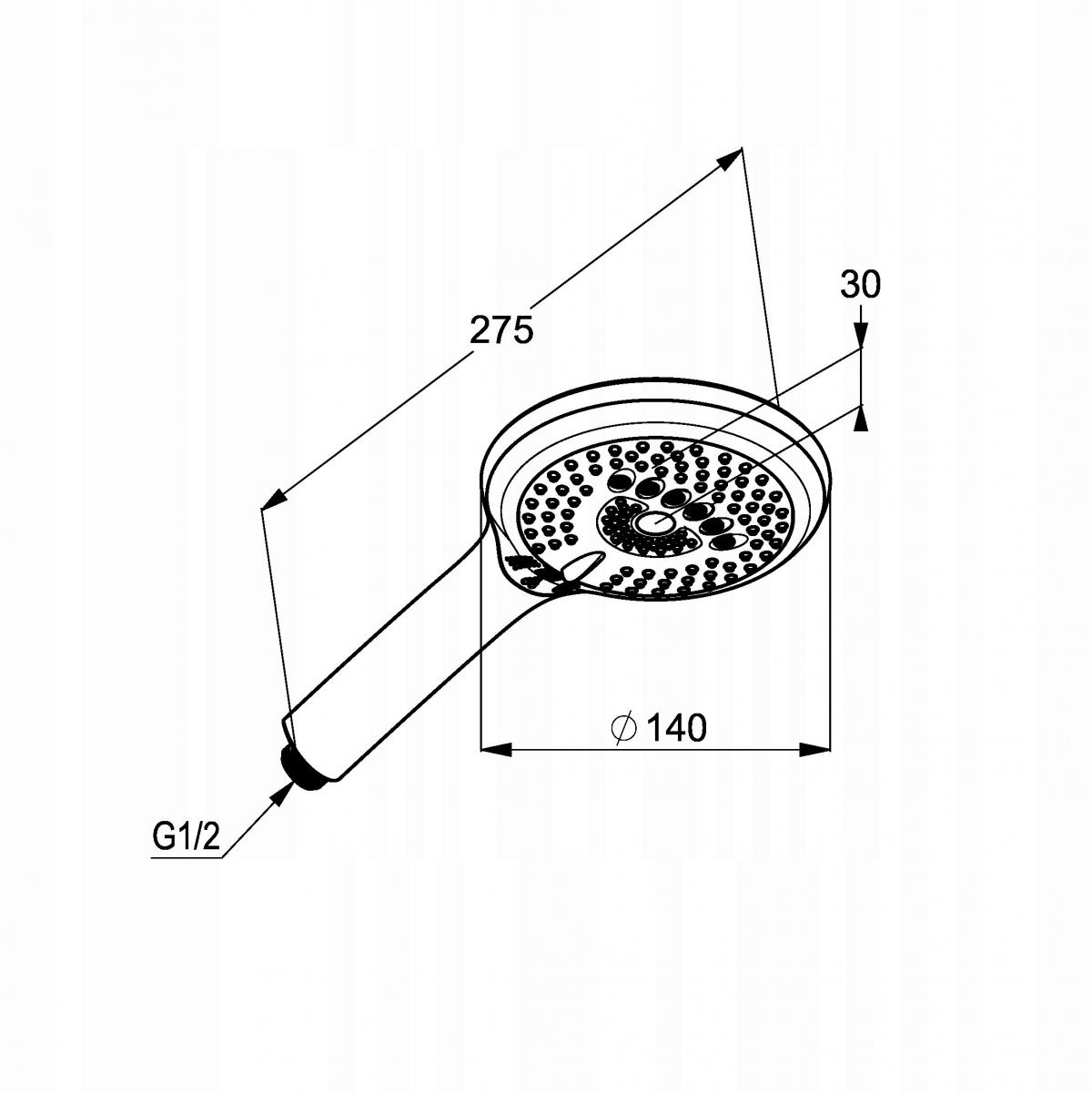 Rączka natrysku 3-funkcyjna KLUDI FRESHLINE 3S chrom