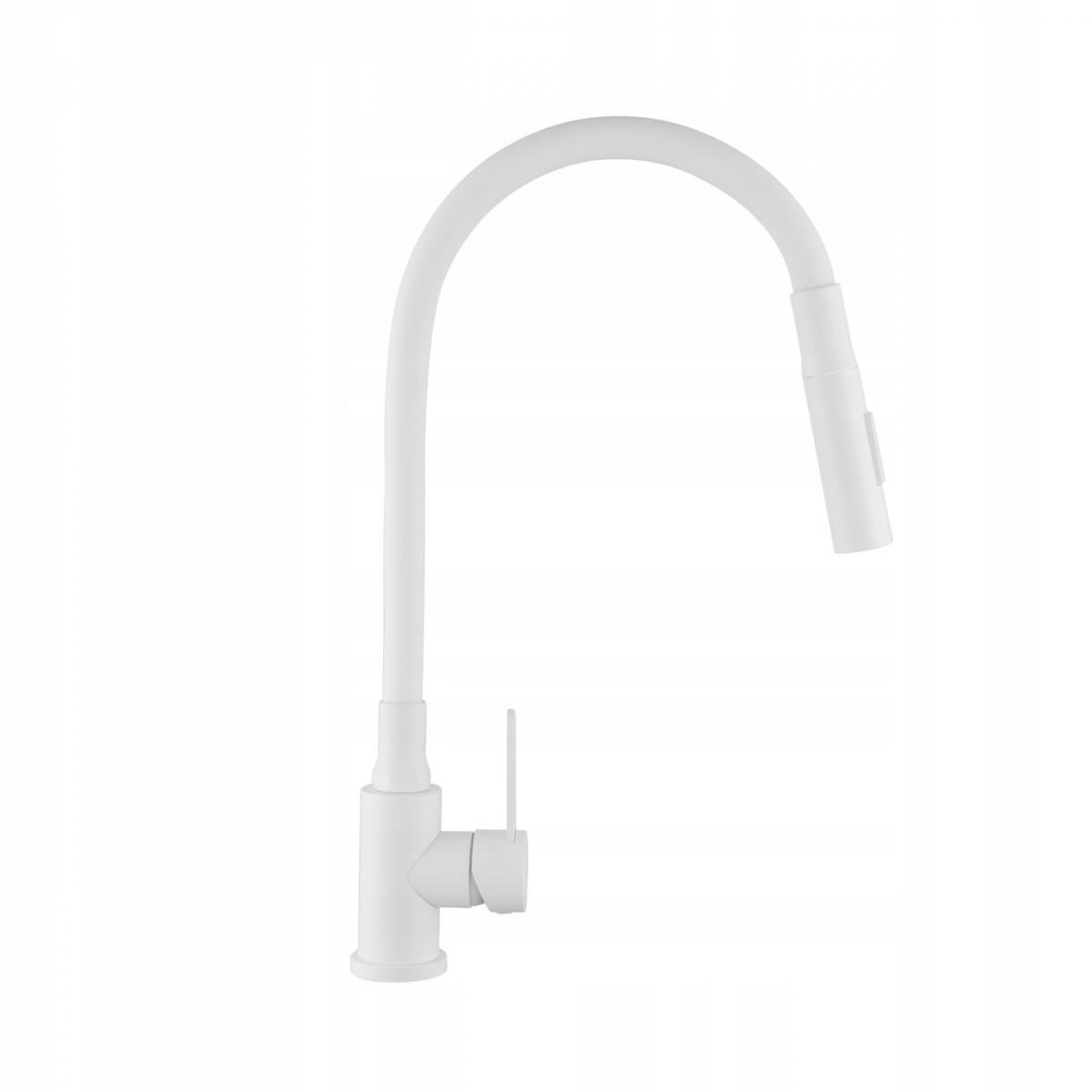 INVENA BATERIA ZLEWOZMYWAKOWA DALIS Z RUCHOMĄ 2F WYLEWKĄ, BIAŁA