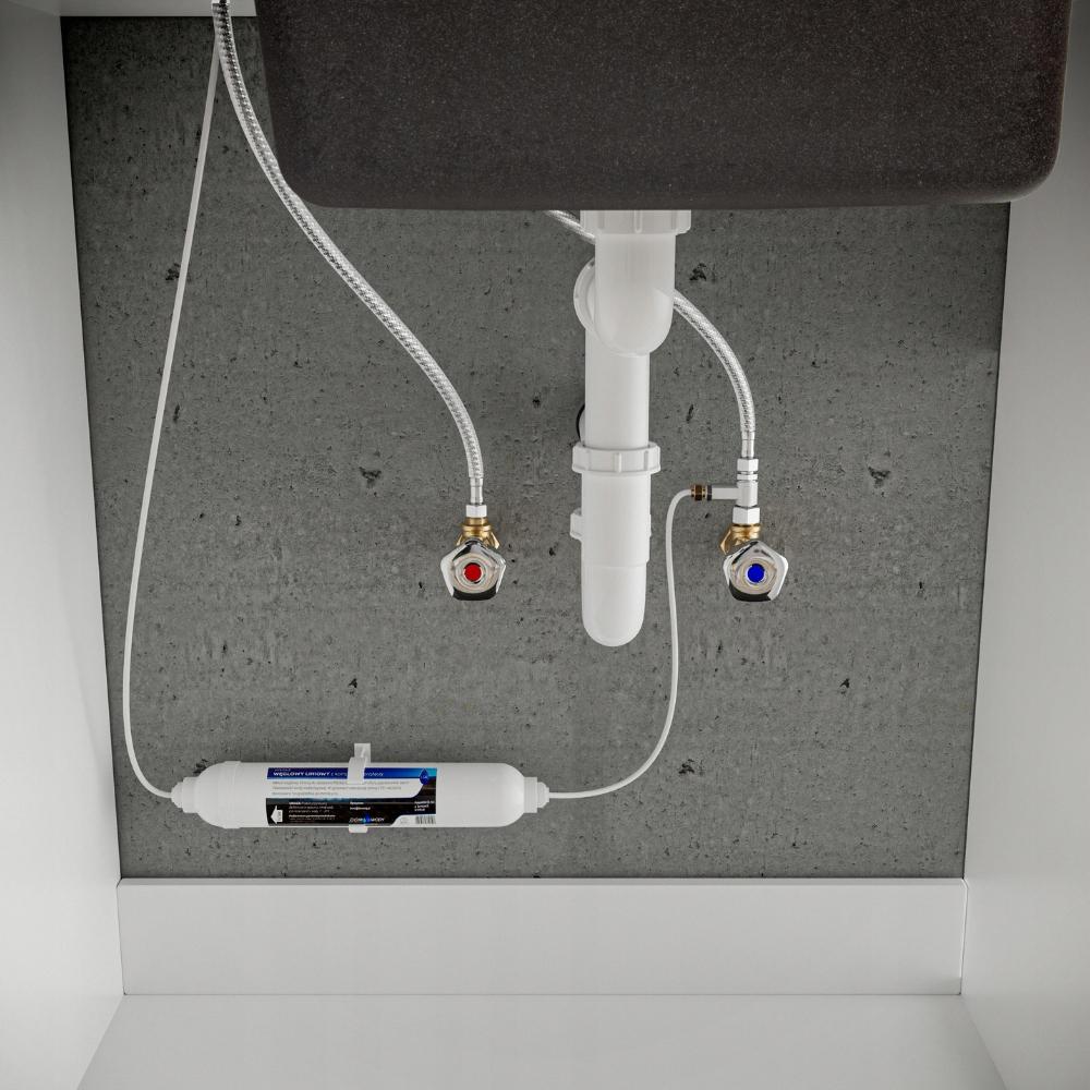 INVENA BATERIA ZLEWOZMYWAKOWA Z FILTREM GLAMOUR TREND, CHROM / CZARNA