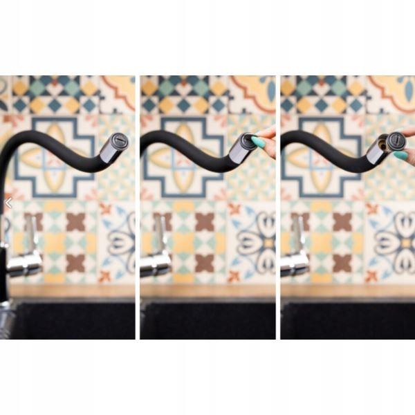 Bateria kuchenna stojąca ARMATURA KRAKÓW RUMBA 1-otw. mosiężna chrom/czarny