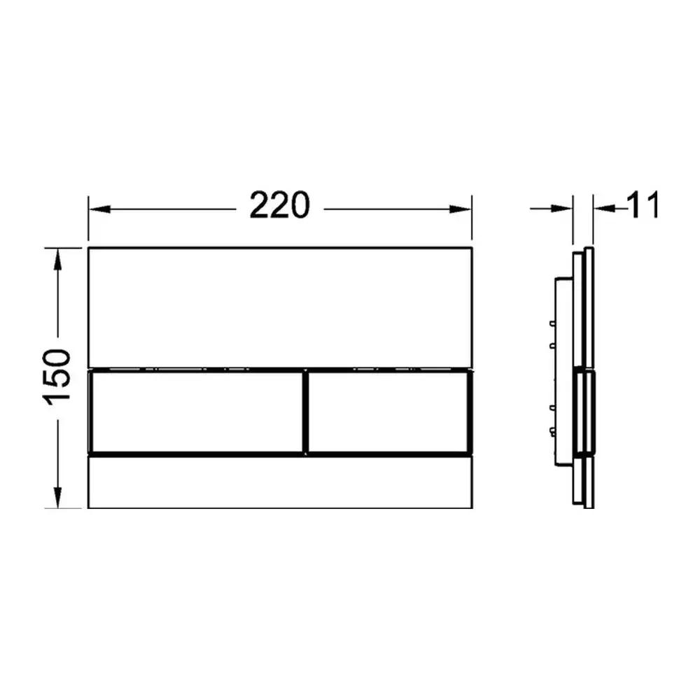 Przycisk spłukujący TECE square podwójny do WC szkło/stal szczotkow czarny