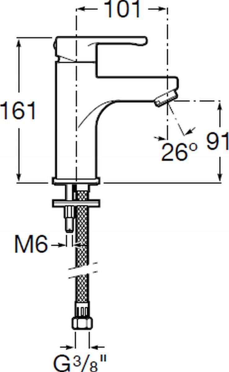 Bateria umywalkowa stojąca ROCA CARMEN 2-uchwyt 1-otworowa mosiężna chrom
