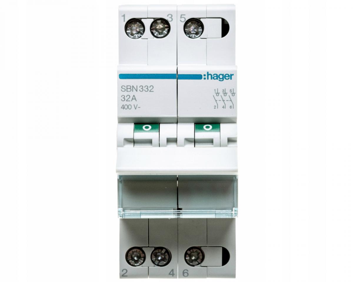 HAGER Rozłącznik izolacyjny modułowy 3P 32A 400V
