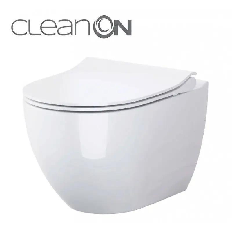 Zestaw B246 miska zawieszana Zen ukryty montaż Clean On deska duroplastowa