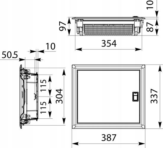 RPDM 1x14 Rozdzielnica podtynkowa drzwi metalowe N+PE (14) IDEAline