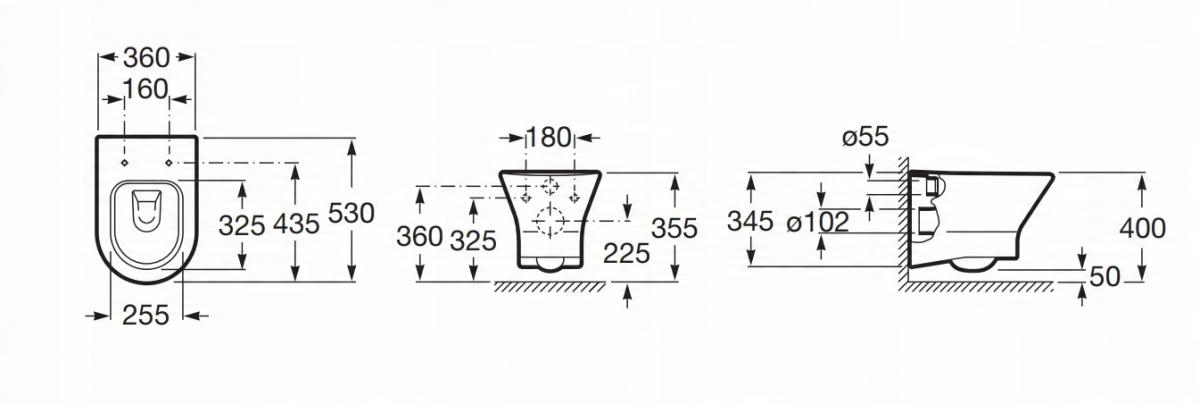 Miska Wisząca NEXO Rimless Biały + Deska wolnoopad. Slim ROCA[16]