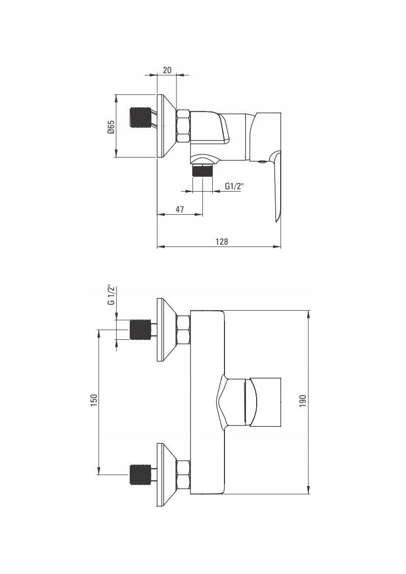 DEANTE Bateria prysznicowa ścienna Corio, chrom