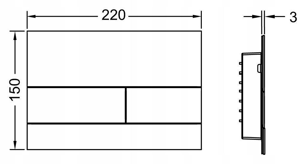 Przycisk spłukujący TECE square II podwójny do WC z metalu biały 220x150x3