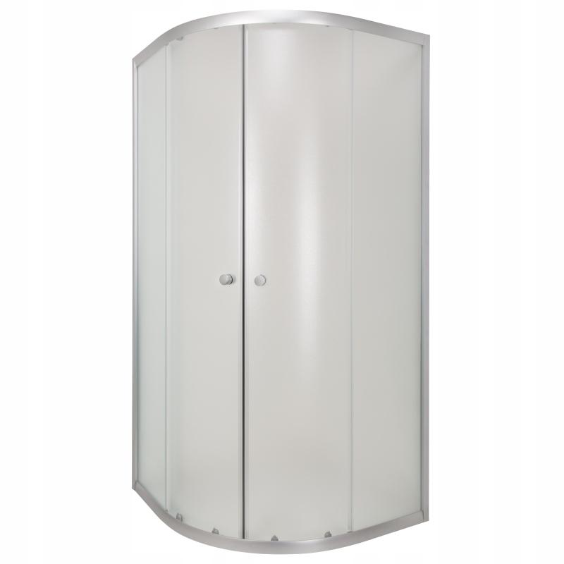 INVENA KABINA NATRYSK. PÓŁOKR.VITORIA 80X80 PROF.SATYNA SZKŁO MROŻONE