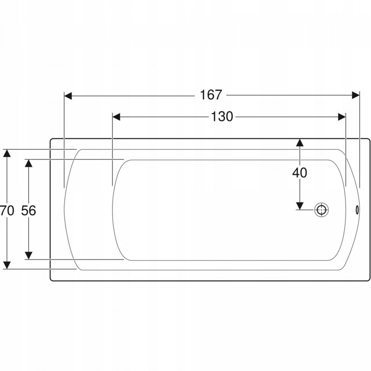 GEBERIT Wanna prostokątna Perfect 180x80 cm