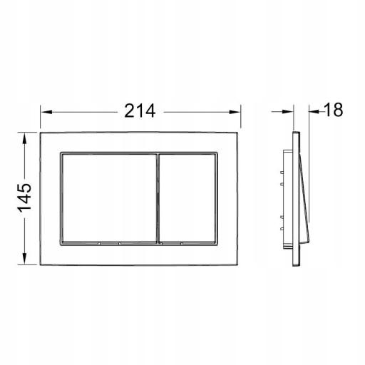 Przycisk spłukujący TECE base podwójny do WC z tworz sztucz chrom matowy