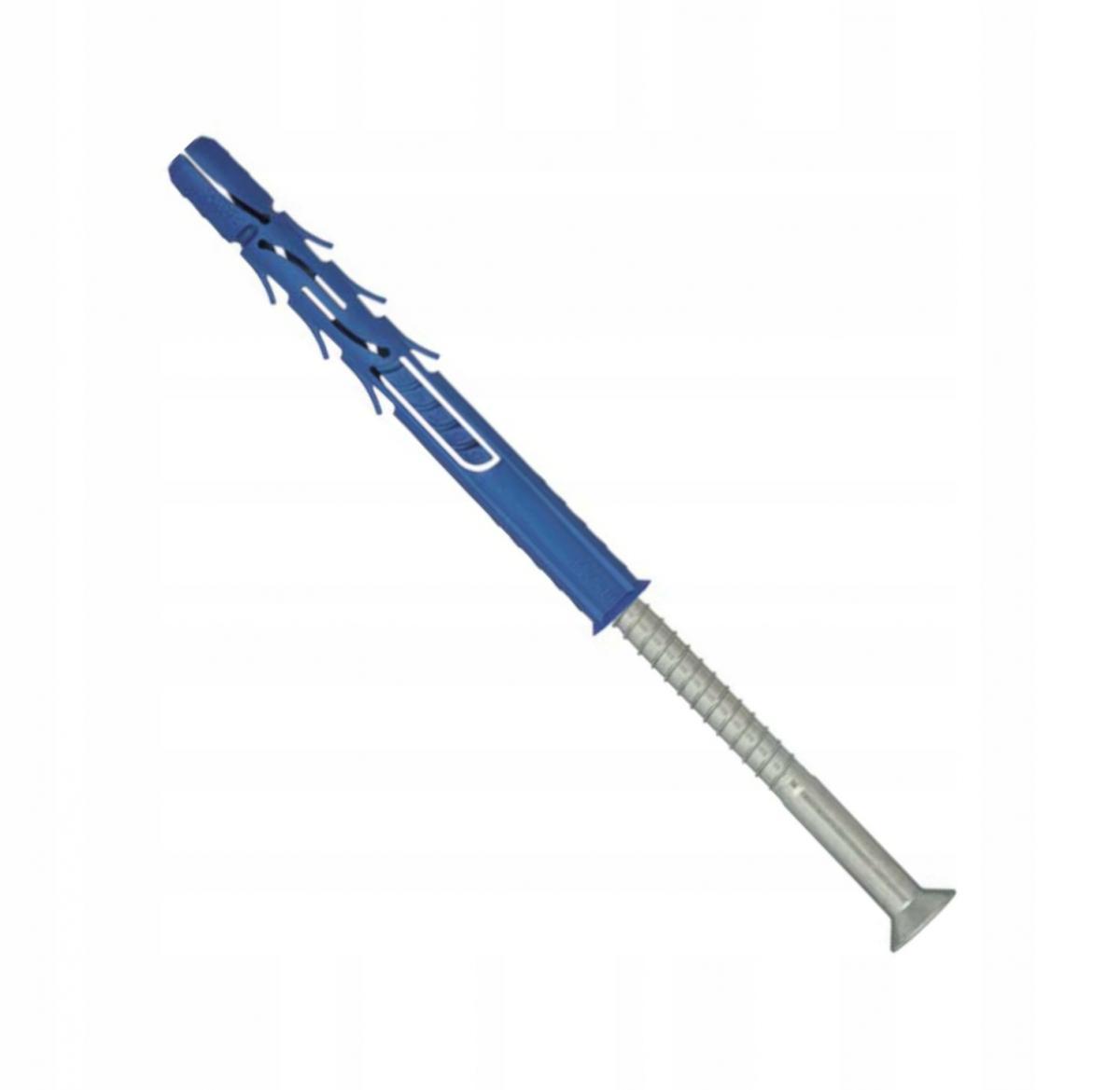 Kołek ramowy poliamidowy 10x140 mm z lejkiem, wkręt ocynk galwaniczny, [OP