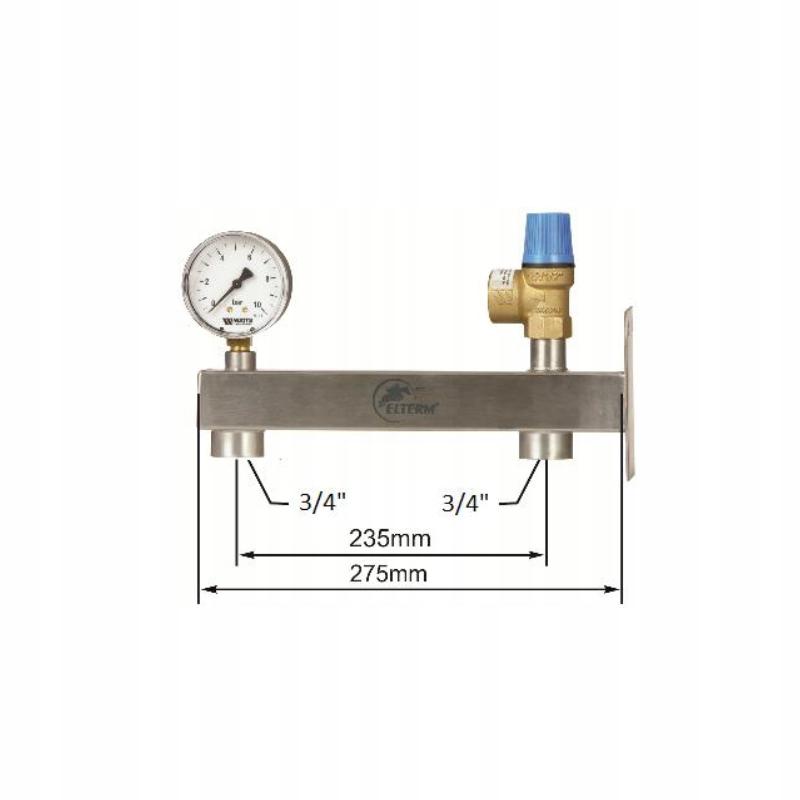 Elterm Grupa bezpieczeństwa c.w.u. INOX 8 bar 48h