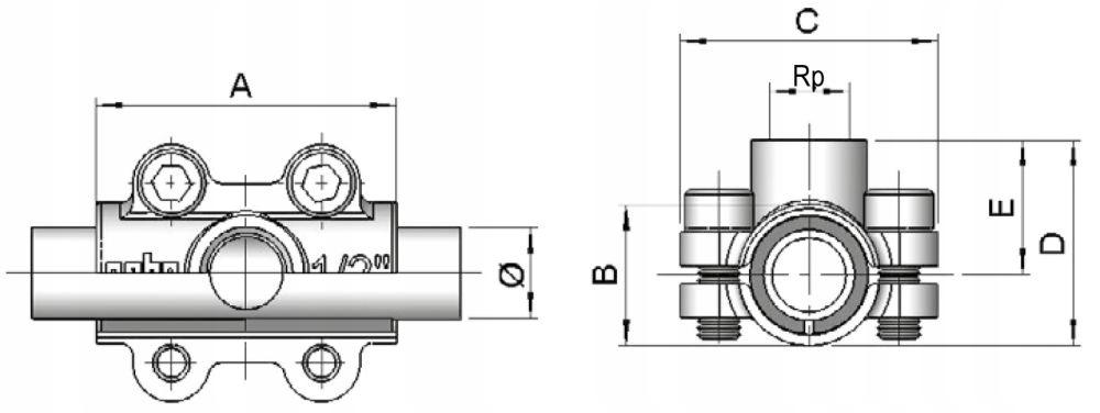 Obejma montażowa Gebo ANB 2 1/2x1 1/2 do rur stalowych