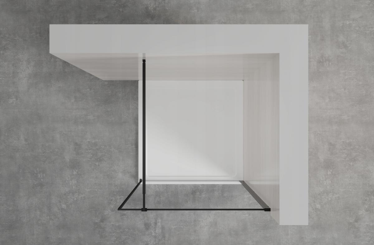 INVENA KABINA WALK-IN II 80X200CM RAMKA 8MM SHINY-GLASS CZARNY