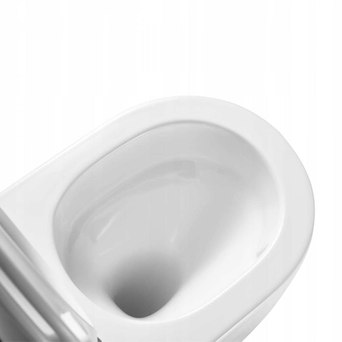 INVENA MISKA WC PODWIESZANA, QFS, KORFU OKRĄGŁA, Z DESKĄ WOLNOOPADAJĄCĄ