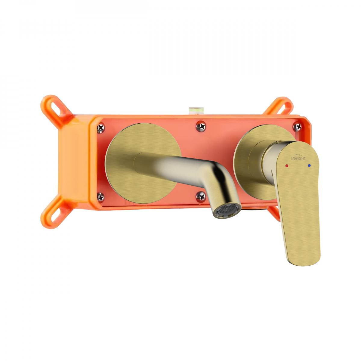 INVENA BATERIA UMYWALKOWA PODTYNKOWA ALONIA INVENA TREND ZŁOTO SZCZOTKOWANE