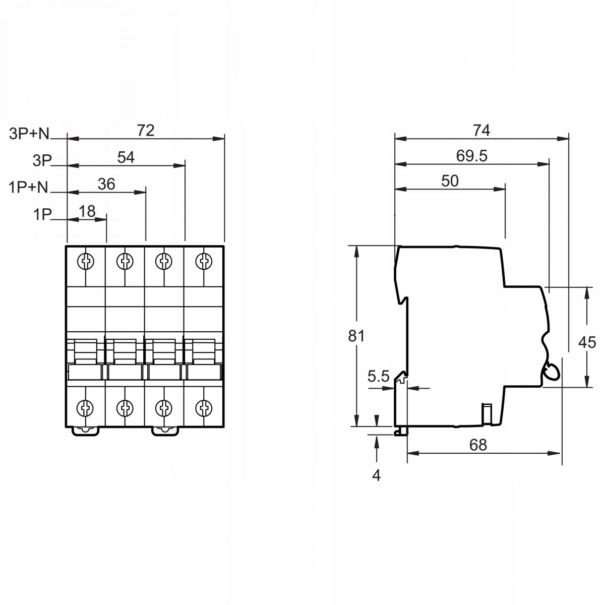 SCHNEIDER ELECTRIC Wyłącznik nadprądowy iC60N-B10-1N B 10A 1N-biegunowy