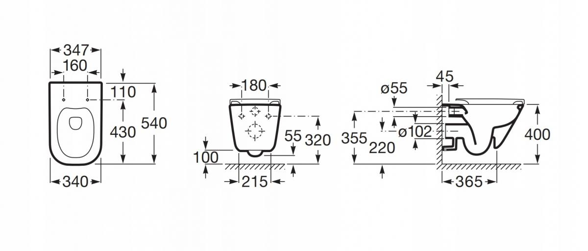 Miska wisząca GAP Rimless + Deska wolnoopadająca Slim Biały ROCA[16]