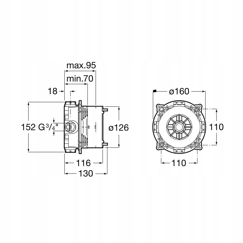 ROCA Element podtynkowy uniwersalny Rocabox