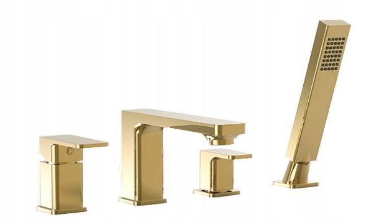 LOFT GOLD Bateria wannowa 4-otworowa stojąca