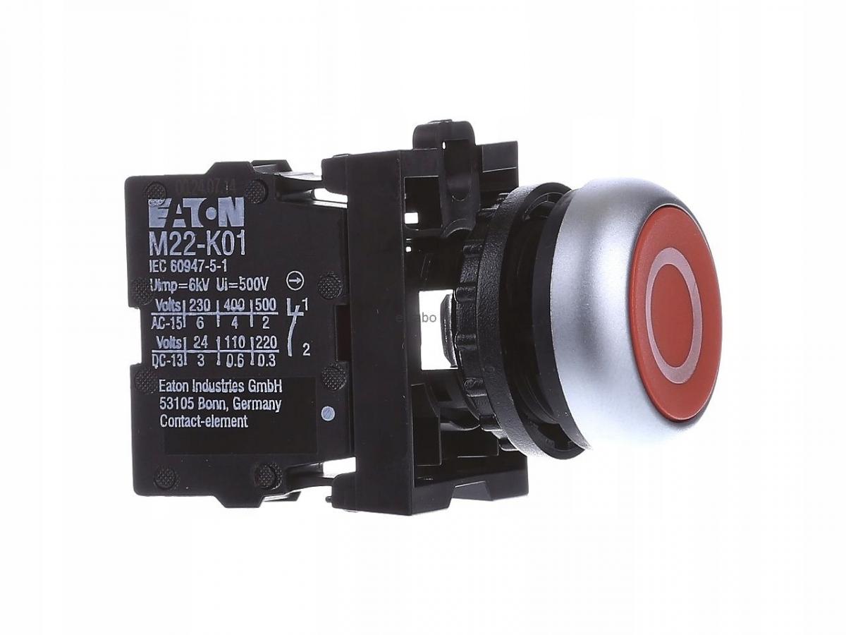 EATON Napęd M22-D-R-X0/K01 przycisk płaski czerwony 1R bez samopowrotu